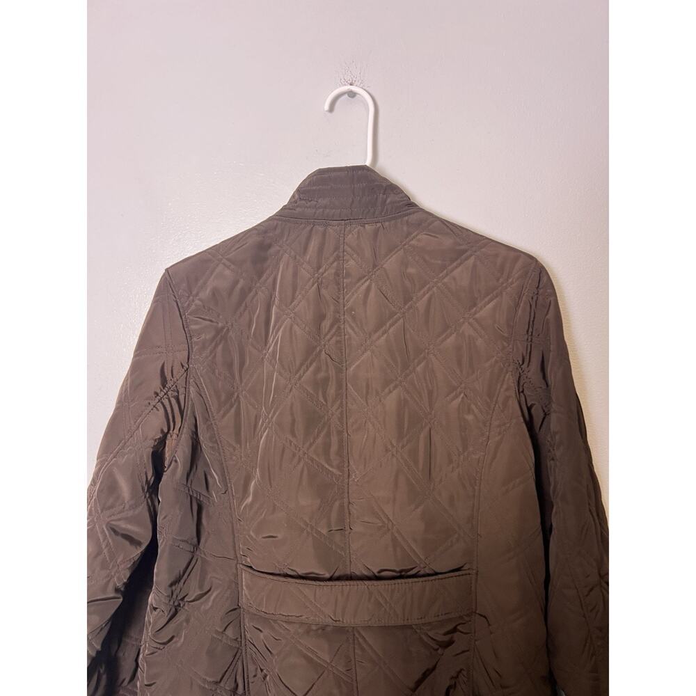 Talbots Womens Quilted Barn Jacket Petite Sz L Brown Snap Button - Picture 15 of 16
